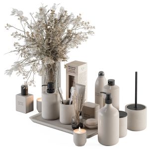 Bathroom Accessory Set With Dried Plants Set 20