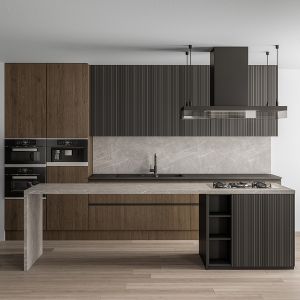 Kitchen Modern - Black And Wood 63