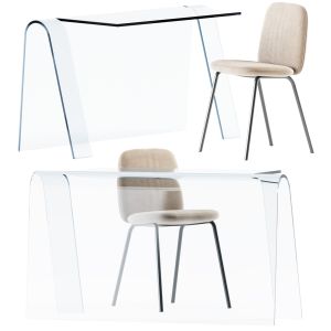 Folio Desk By Glas Italia And Leda Chair By Minifo