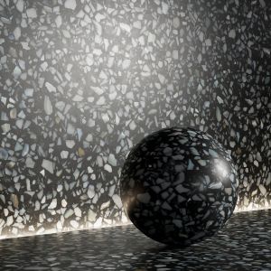 Terrazzo Material 2, Black, Pbr, Seamless