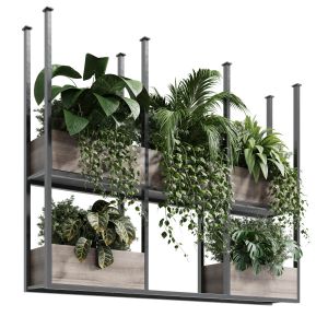 Hanging Plants Pot Wooden Box Vase - Set Outdoor 1