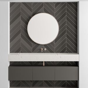 Bathroom Black Set Ceramic Wall - Set 35