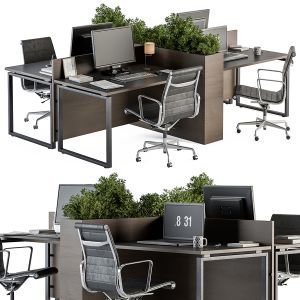 Employee Desk with Plant Box  - Office Set 241