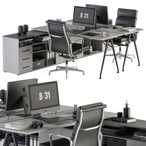 Employee Set Gray And Black - Office Furniture 246