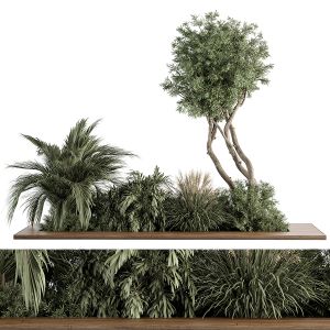 Needle Tree And Palm Bush - Outdoor Garden Set 314