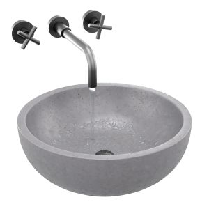 Gray Architectural Concrete Bowl Sink