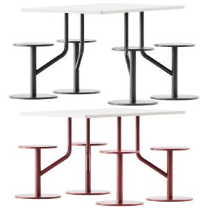 Ambrogio Four Table With Integrated Seats By Belca