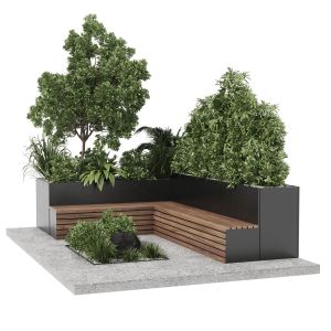 Landscape Furniture With Pergola And Roof Garden