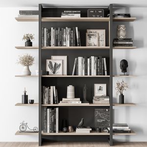 Wood And Metal Shelves Decorative - Rack Set 09