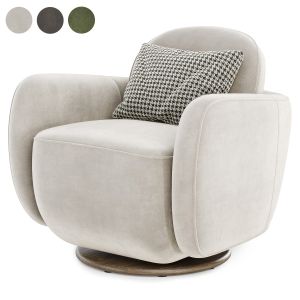 Overstuffed Swivel Armchair