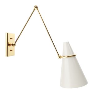 Aldus Ivory Polished Brass Wall Sconce