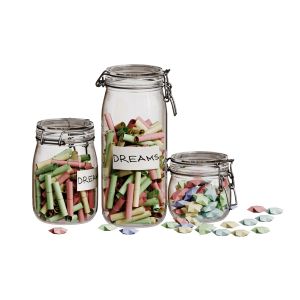 Decorative set of jars filled with dreams