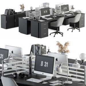 Employee Set Wood And Gray - Office Furniture 250