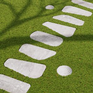 Grass Stone Path Walk Run Garden