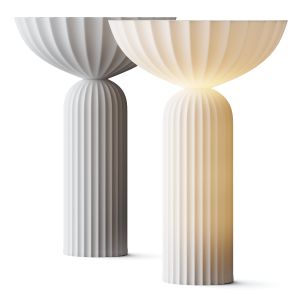 Cb2 Jeanne Fluted Porcelain Table Lamp