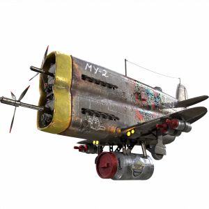 Stylized Realistic Metal Airplane