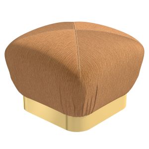 Karl Springer  Souffle Ottoman  In Brass And Silk