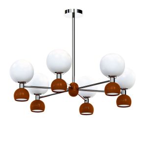 Modern Metal Globe Chandelier With White Glass Sha