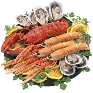 Seafood Platter Of Langoustine Lobster And Oyster