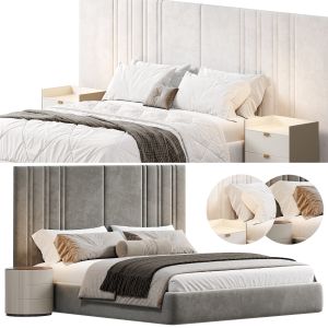 Medburn Wide Headboard Panel Stripe Bed By Amore