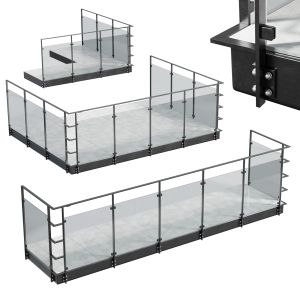 Metal Balcony - Metal Railing Set 001