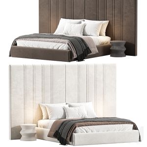 Medburn Wide Headboard Panel Stripe Bed