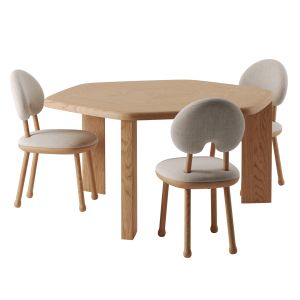 Kim Dining Table, Mr. Oops Chair