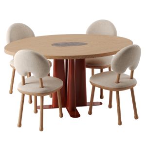 Roze Dining Table, Mr. Oops Chair