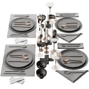 065 Tableware Decor Set 03 Ceramic Bronze Black 00