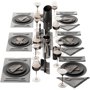 063 Tableware Decor Set 01 Dark Matte 00