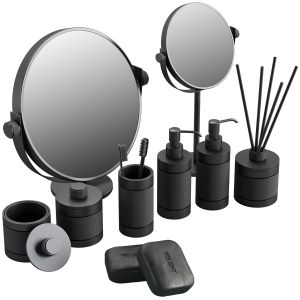 088 Bathroom Decor Set Accessories Charcoal Matte