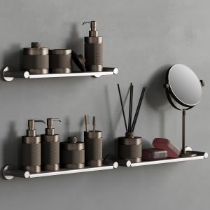 089 Bathroom Decor Set Accessories Bronze Matte 00