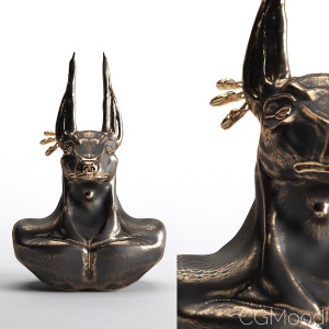 Annubis Black Gold Sculpture