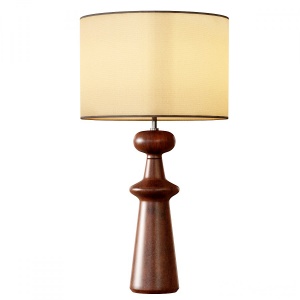 Turned Wood Table Lamp - Tall