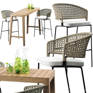 Tribu Ctr Bar Chair Set