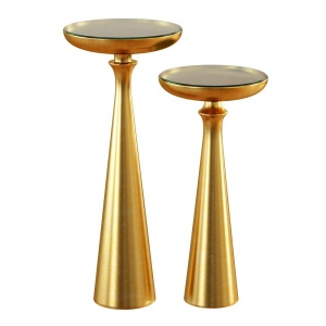 Tapered Round Brass Side Table Tall Or Short