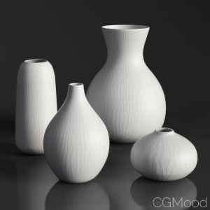 RH MATTE WHITE GLASS VASE COLLECTION Set-01