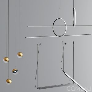 Flos Linear Suspension And Dora Pendant