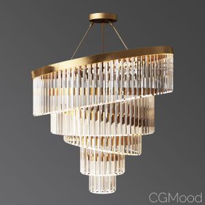 Gold Plated Spiral Crystal Designer Chandelier