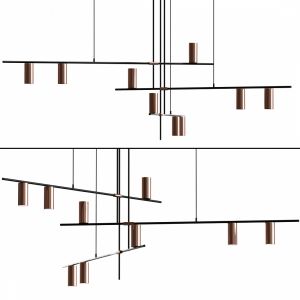 Light Suspension Chandelier In Black