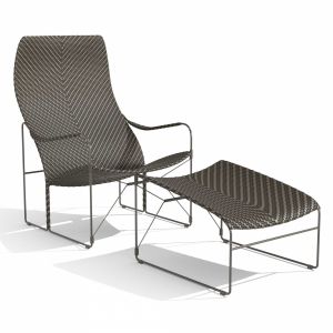 Janus Et Cie Whiskey  Garden Armchair And Footstoo