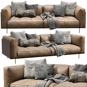 Living Divani Leather Sofa Rodwood