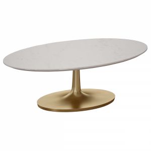 Nero White Marble Oval Coffee Table