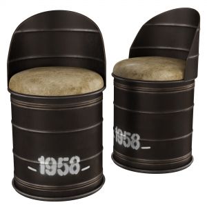 Round Barrel Counter Bar Stool