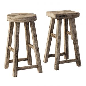 Rustic Elm Stools