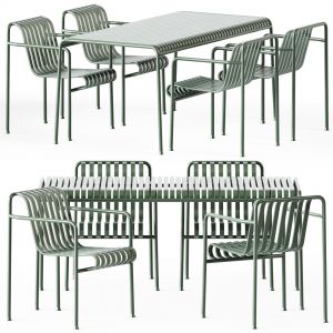 Steel Garden Set L 160cm Table And Palissade Dinin