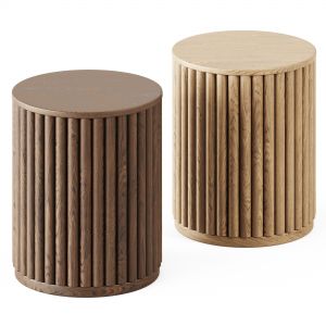 Wood Fluted Drum End Table Natural By Project 62