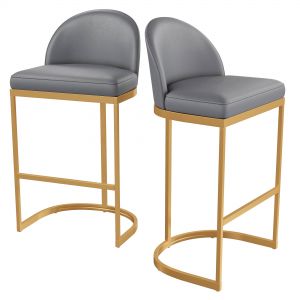 Upholstered Bar Stool In Gold