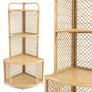 Rare Bamboo Corner Shelving Unit