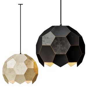 Polyhedron Pendant Antique Gold And Black